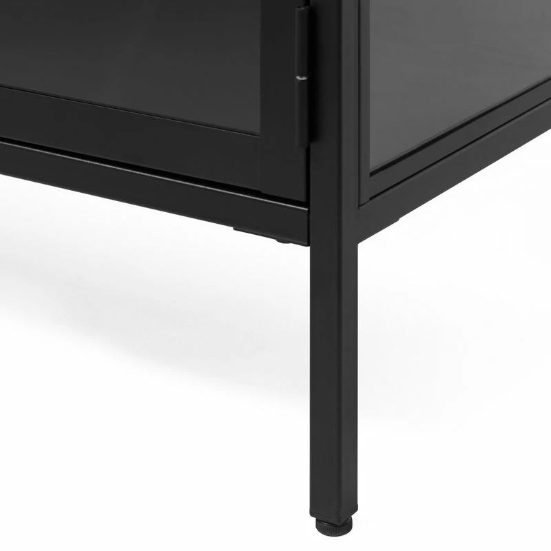 Unique Furniture 55" Metal And Glass Cabinet In Black - Image 5
