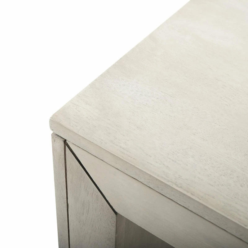 GDFStudio Chatham Farmhouse Acacia Wood Dining Bench, Light Gray Oak - Image 6