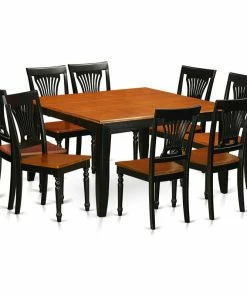 East West Furniture Parfait 9-piece Wood Dinette Table Set In Black/Cherry