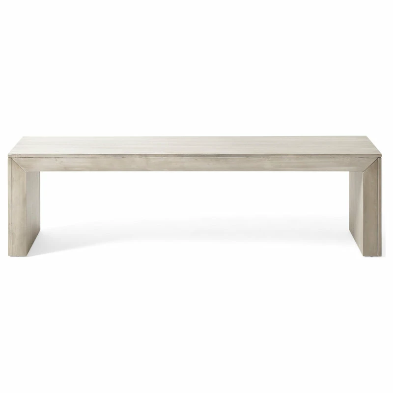 GDFStudio Hyde Farmhouse Acacia Wood Dining Bench, Light Gray Oak - Image 4