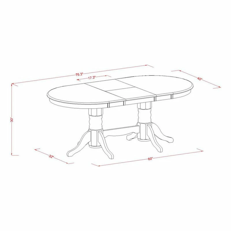 East West Furniture Vancouver 9-piece Wood Dining Table And Chairs In Oak - Image 5