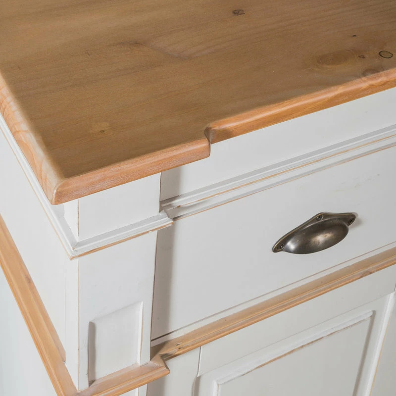 Crafters And Weavers Asbury Rustic Wood 76" 4 Door 4 Drawer Sideboard, White - Image 5