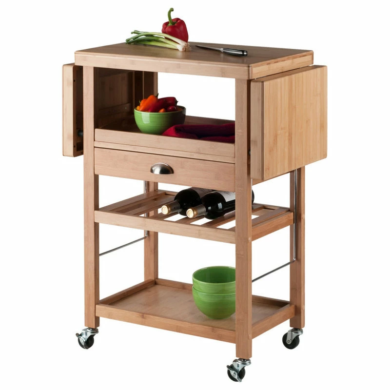 Winsome Wood Transitional Natural Bamboo Cart 80434 - Image 4