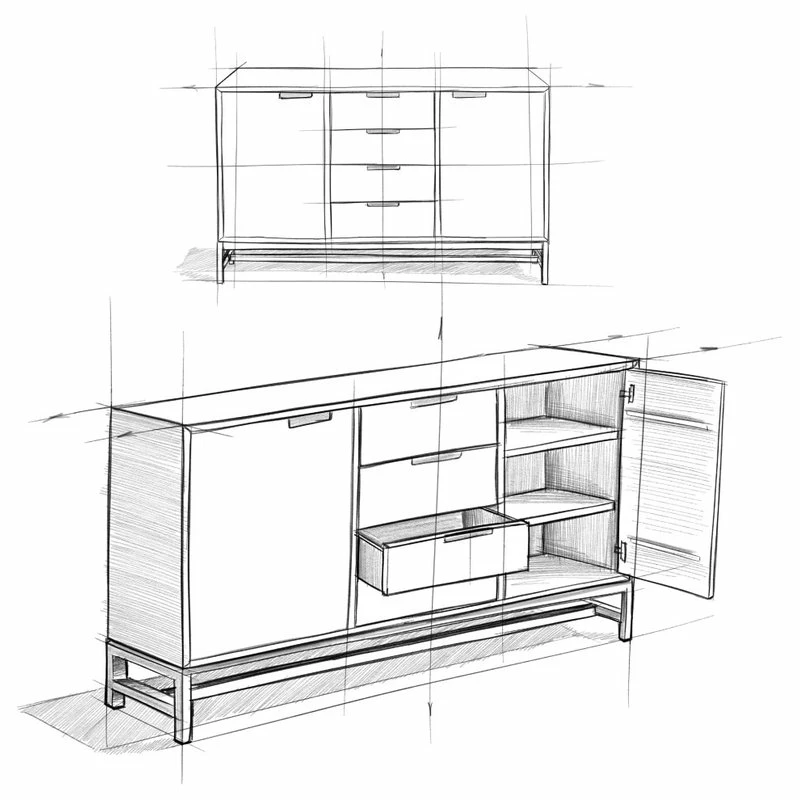 Simpli Home Ltd. Banting Mid Century Sideboard With Centre Drawers - Image 6