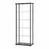 Bowery Hill 5 Shelf Contemporary Glass Wood Curio Cabinet In Black