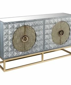 Statements By J Zelda Gray Studded Sideboard With Gold Legs