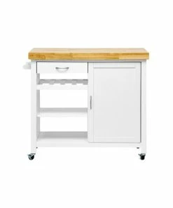 Baxton Studio Denver White Modern Kitchen Cart