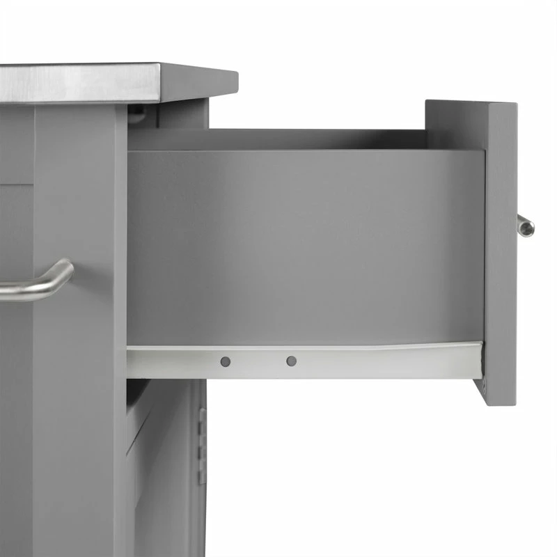 Crosley Savannah Stainless Steel Top Full-Size Kitchen Island Cart, Gray - Image 11