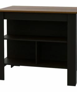 RST Brands Lindon Kitchen Island, Black, Maple