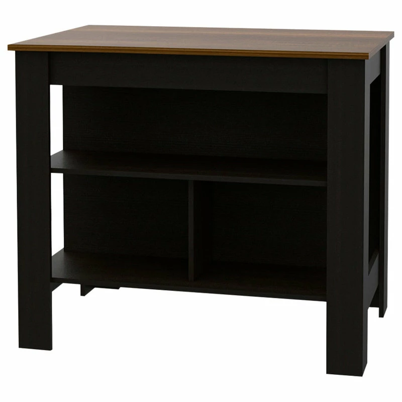 RST Brands Lindon Kitchen Island, Black, Maple