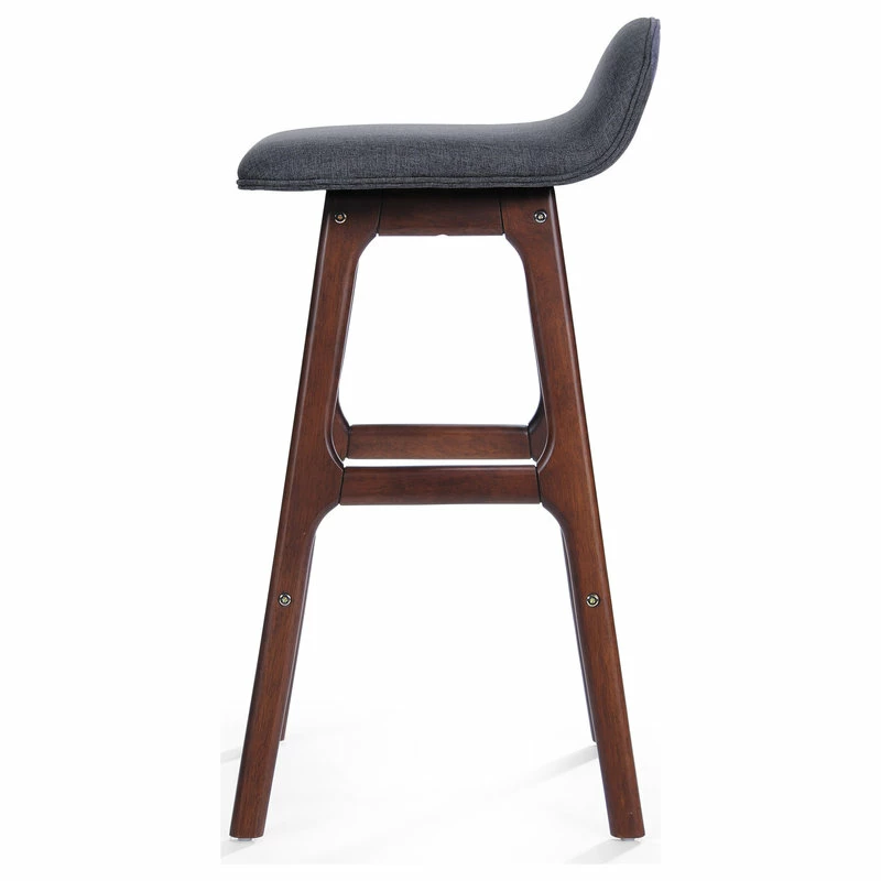 GDFStudio GDF Studio Tolle Mid Century Design Low Back Fabric Bar Chair, Set Of 2, Charcoa - Image 3