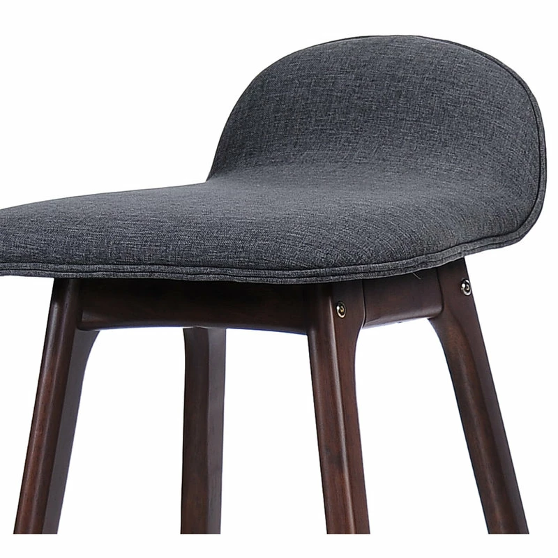 GDFStudio GDF Studio Tolle Mid Century Design Low Back Fabric Bar Chair, Set Of 2, Charcoa - Image 5