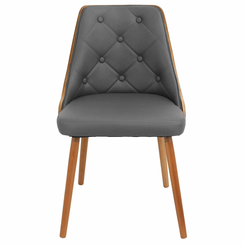 LumiSource Gianna Dining Chair, Walnut And Gray - Image 2