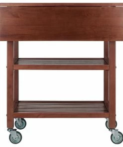 Winsome Wood Transitional Walnut Composite Wood Cart 94734