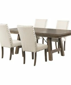 Picket House Dex 5-Piece Dining Set-Table, 4 Upholstered Side Chairs