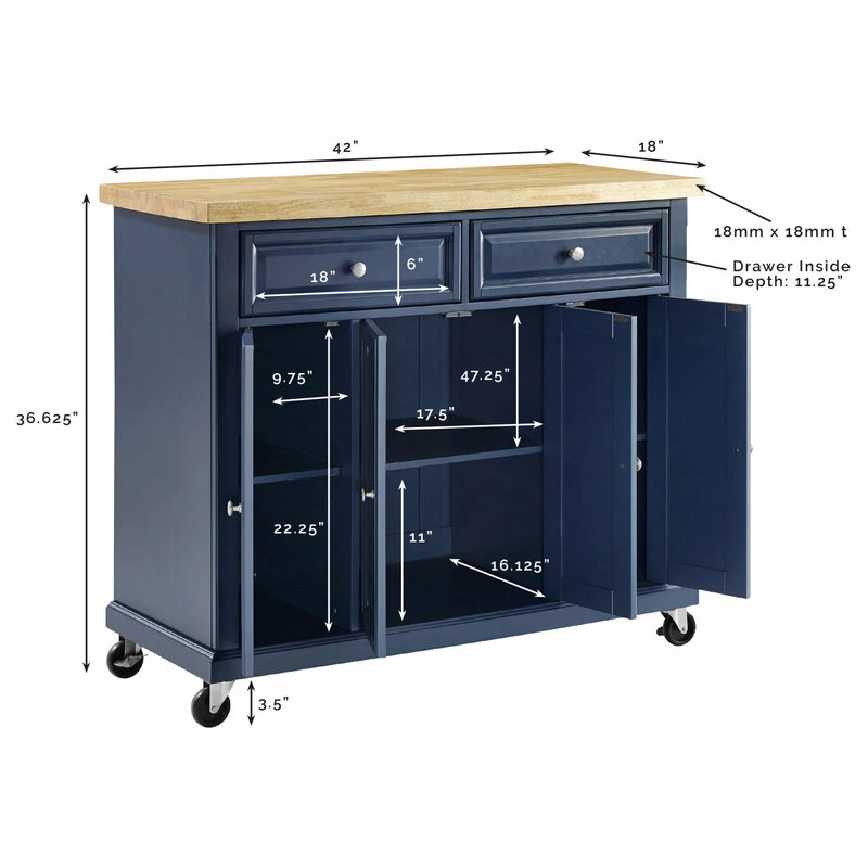 Crosley Madison Kitchen Cart - Image 3