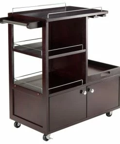 Winsome Wood Transitional Espresso Composite Wood Cart 92430
