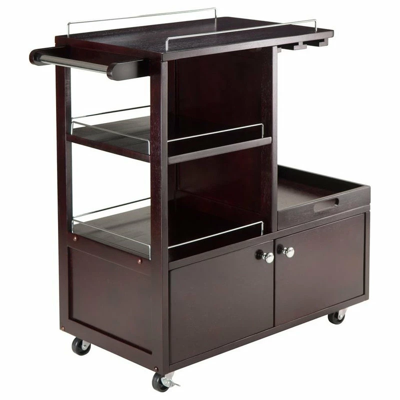 Winsome Wood Transitional Espresso Composite Wood Cart 92430
