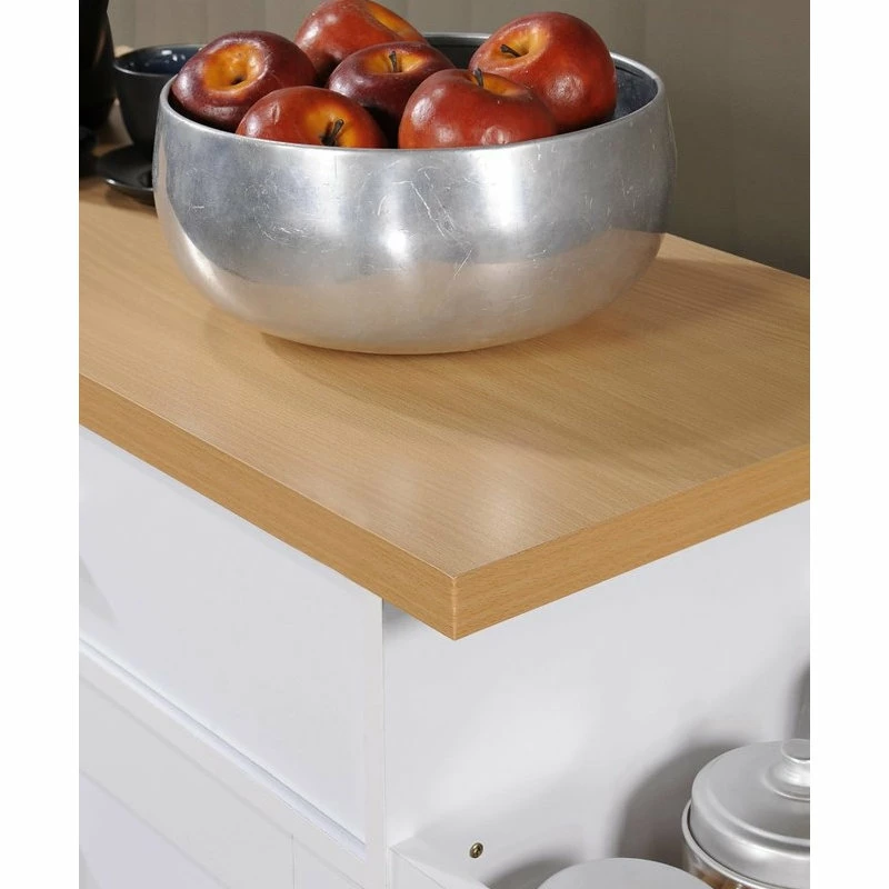 Hodedah Import Inc. Microwave Cart, White - Image 4