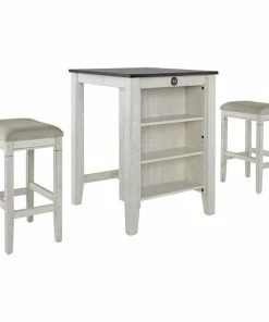 Progressive Furniture Tapas 3 Pack, Counter Table And 2 Stools, Antique White