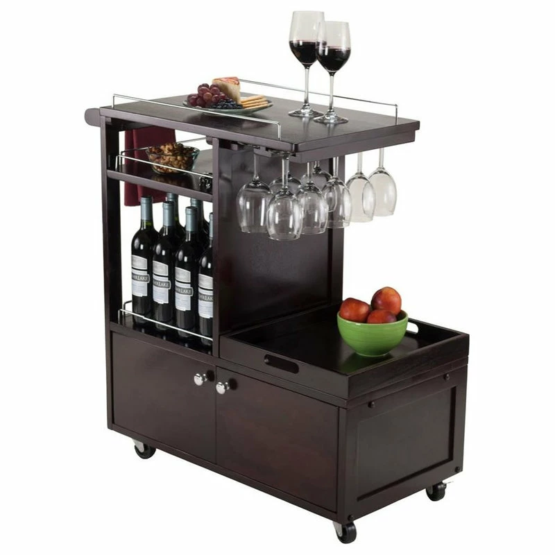 Winsome Wood Transitional Espresso Composite Wood Cart 92430 - Image 4
