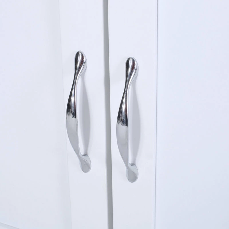 GDFStudio Drake Farmhouse Kitchen Cart With Wheels, White And Natural - Image 11