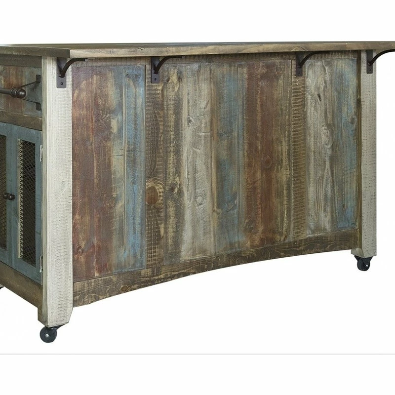 Crafters And Weavers Bayshore Solid Wood Kitchen Island, Distressed - Image 2