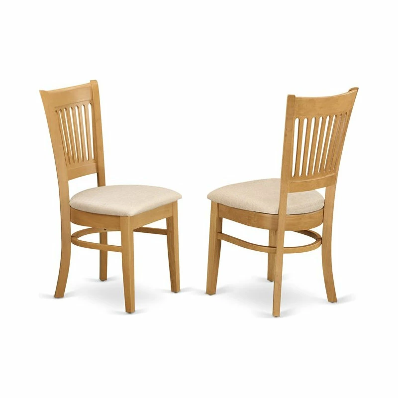 East West Furniture Vancouver 9-piece Wood Dining Table And Chairs In Oak - Image 4