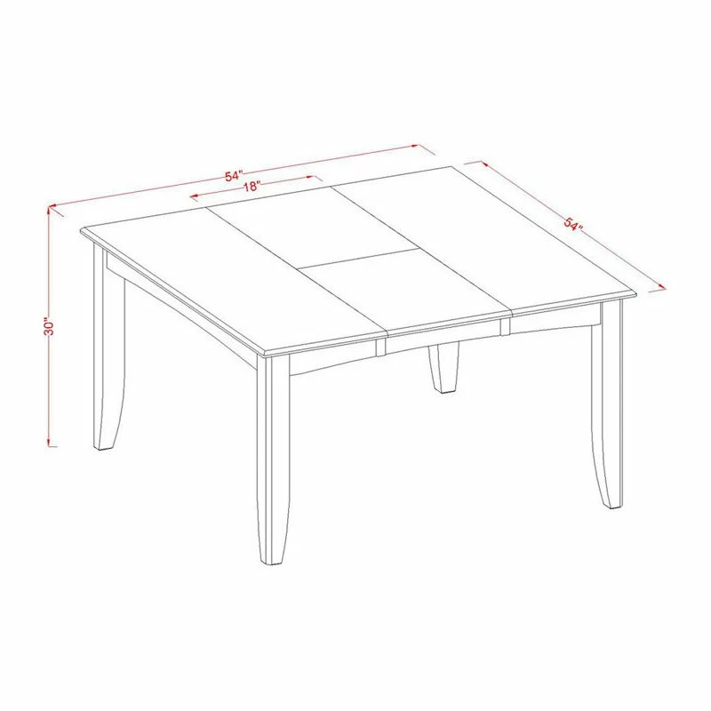 East West Furniture Parfait 9-piece Wood Dinette Table Set In Black/Cherry - Image 5
