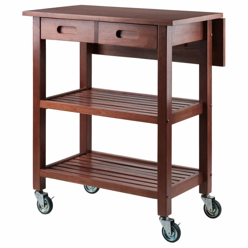 Winsome Wood Transitional Walnut Composite Wood Cart 94734 - Image 4