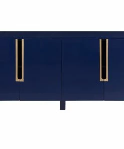 Meridian Furniture Florence Lacquer Sideboard/Buffet With Gold Finish, Navy