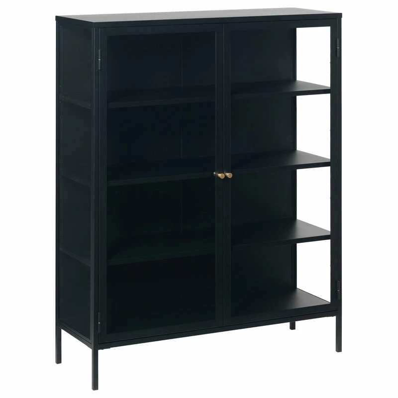 Unique Furniture 55" Metal And Glass Cabinet In Black - Image 2