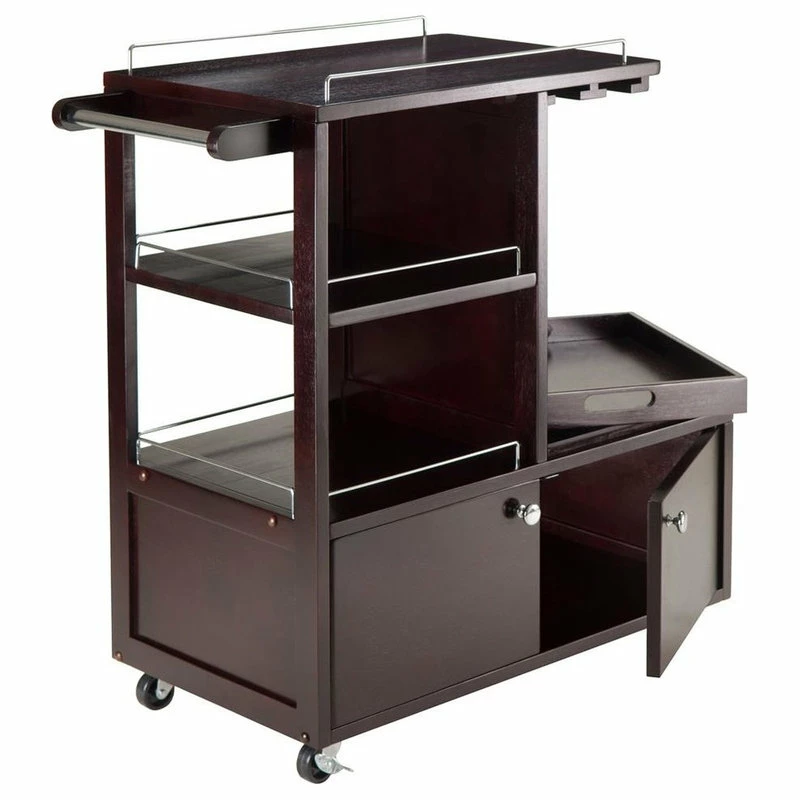 Winsome Wood Transitional Espresso Composite Wood Cart 92430 - Image 3