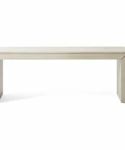GDFStudio Chatham Farmhouse Acacia Wood Dining Bench, Light Gray Oak