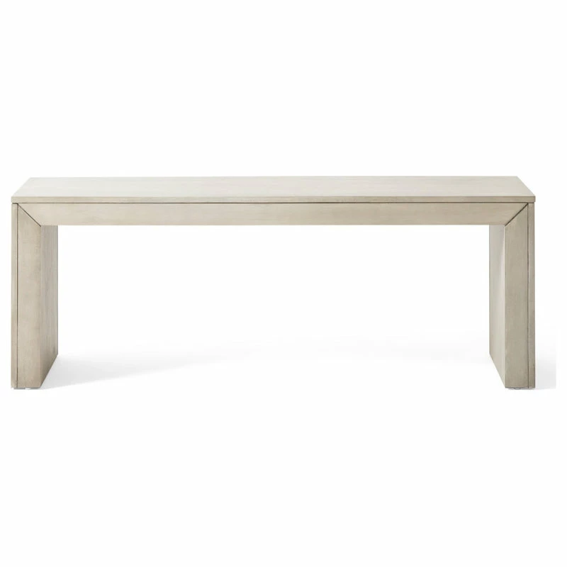 GDFStudio Chatham Farmhouse Acacia Wood Dining Bench, Light Gray Oak