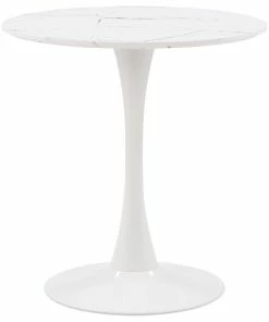 CorLiving Distribution LLC CorLiving Ivo White Marble Top Pedestal Bistro Table
