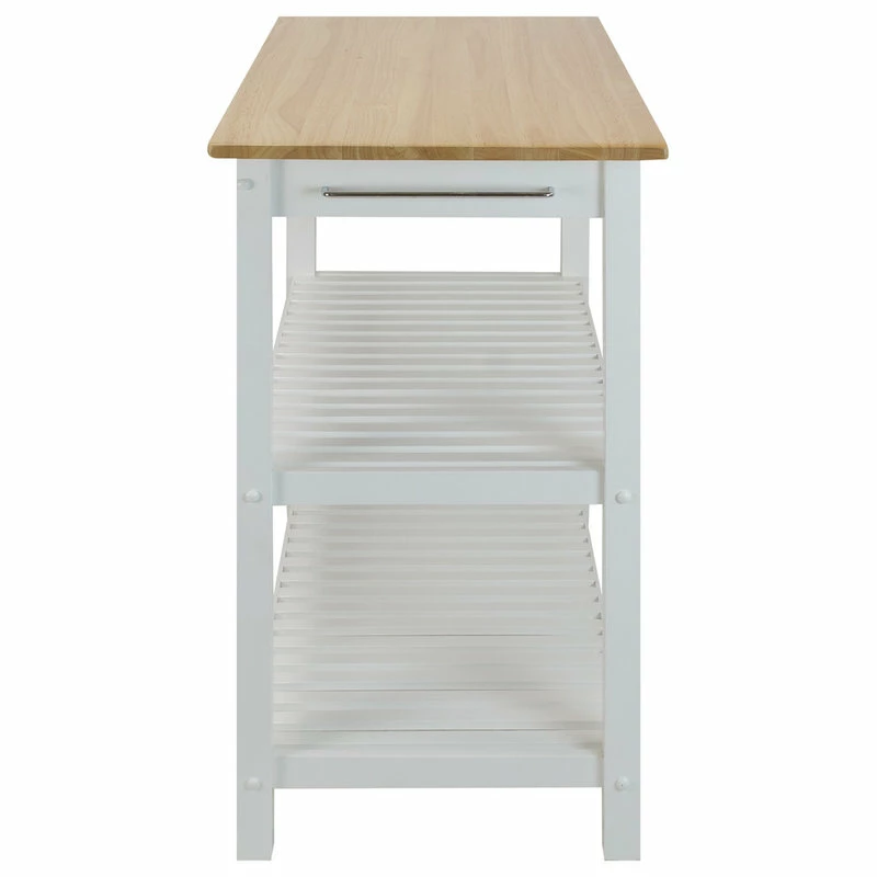 Casual Home Kitchen Island With Solid Wood, White - Image 3