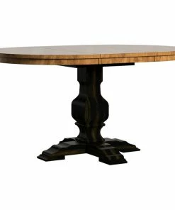 Inspire Q Arbor Hill Two-Tone Oval Pedestal Base Extendable Dining Table, Antique Black