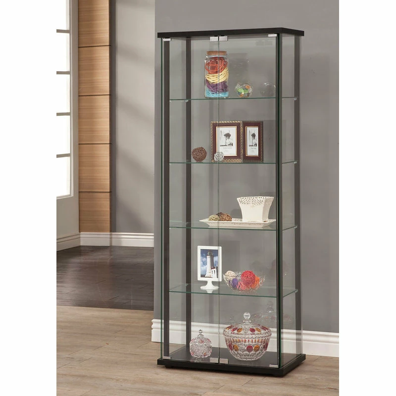 Coaster Home Furnishings Coaster 5-Shelf Contemporary Glass Curio Cabinet - Image 2