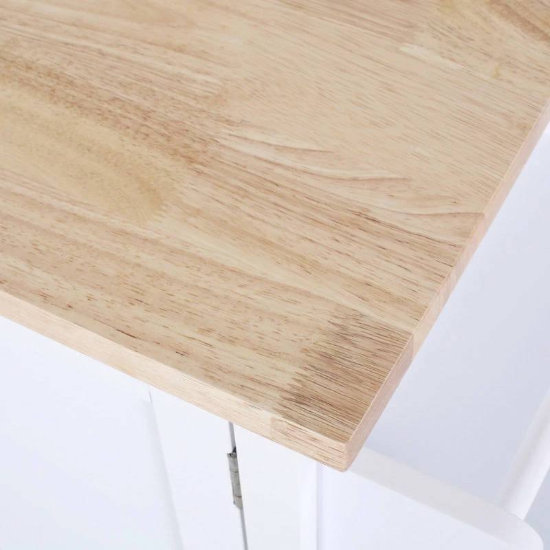 GDFStudio Drake Farmhouse Kitchen Cart With Wheels, White And Natural - Image 12