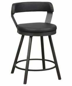 Lexicon Home Sonya Counter Height Swivel Stools, Set Of 2, Black
