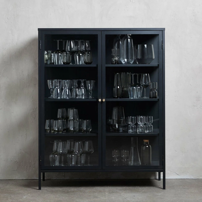 Unique Furniture 55" Metal And Glass Cabinet In Black - Image 10