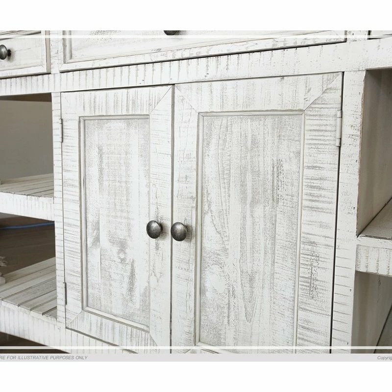 Crafters And Weavers Greenview Rustic Farmhouse Kitchen Island, Solid Wood - Image 4