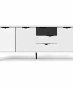 Tvilum Diana 77" Sideboard In White And Black