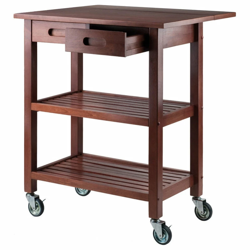 Winsome Wood Transitional Walnut Composite Wood Cart 94734 - Image 3