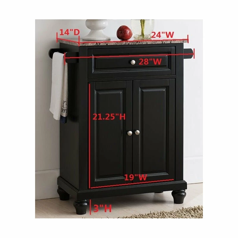 Pilaster Designs Ian Kitchen Island Storage Cabinet, White & Marble Wood, Adjustable Shelf - Image 5