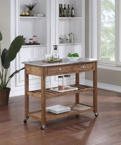 Boraam Industries, Inc. Sonoma Kitchen Cart, Barnwood Wire-Brush