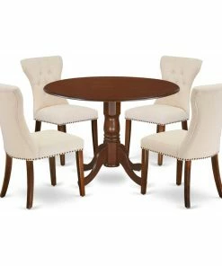 East West Furniture Dublin Wood 5-Piece Parson Dining Set DLGA5-MAH-32
