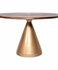 Carolina Classics Gio Pedestal Dining Table, Elm/Gold