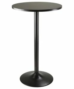 Winsome Wood Contemporary Black Mdf And Metal Bar Stool Table 20123